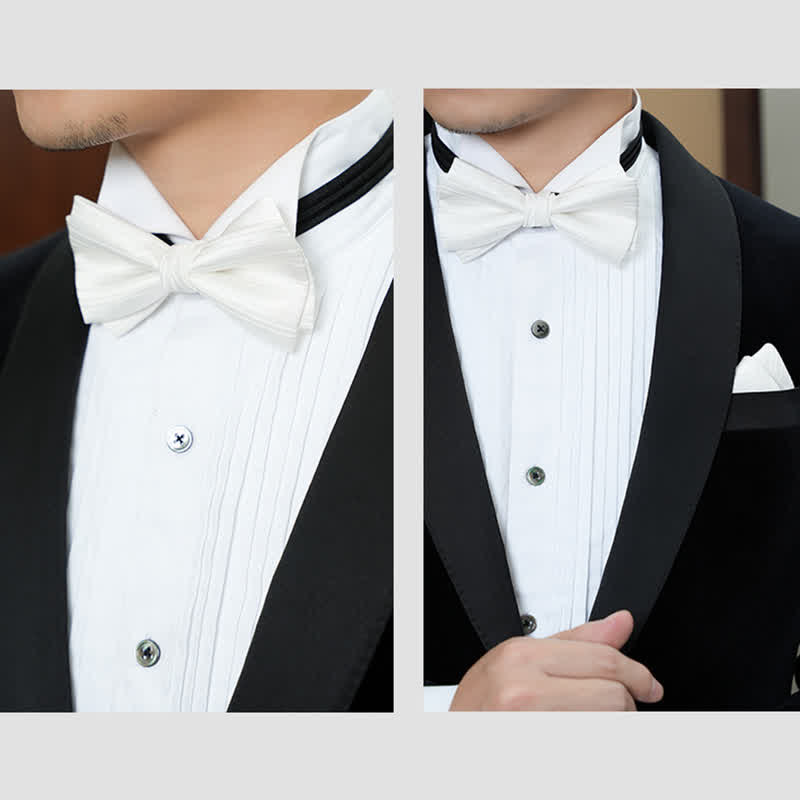 Papillon formale da uomo in twill tinta unita per matrimonio