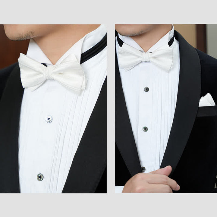 Papillon formale da uomo in twill tinta unita per matrimonio