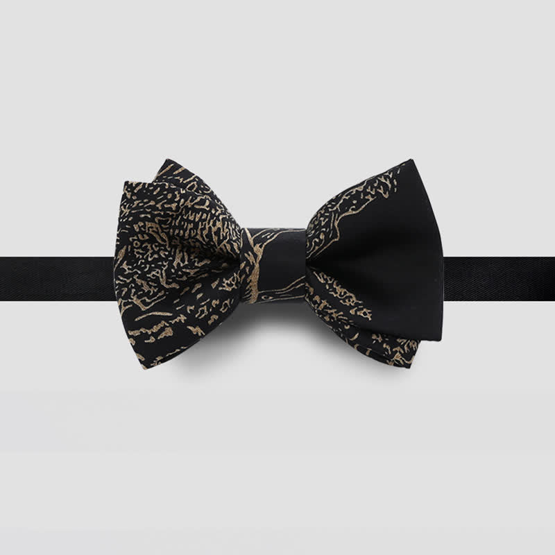 Papillon da sposo da uomo con pittura dorata e nera