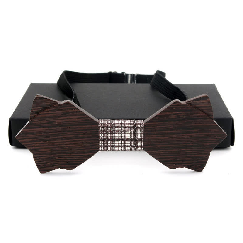 Papillon in legno a doppio strato vintage classico da uomo