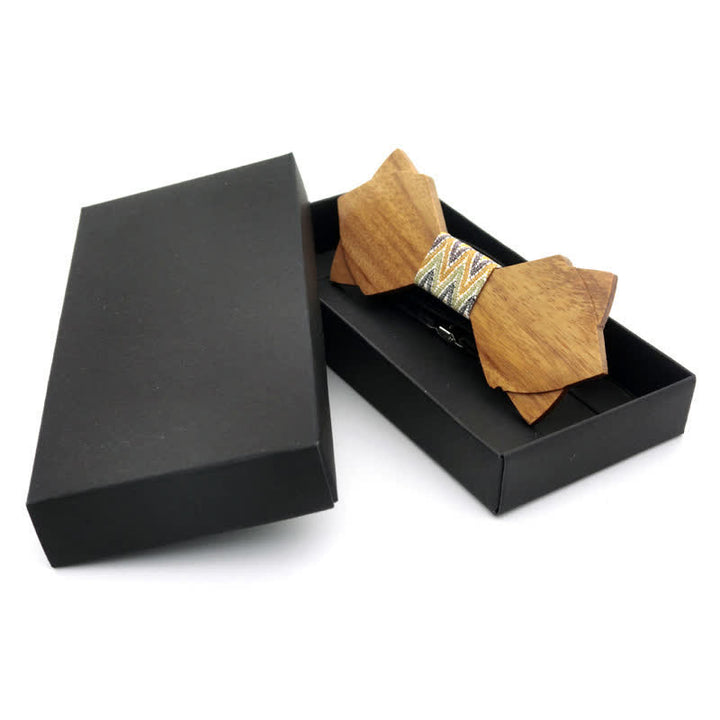 Papillon in legno a doppio strato vintage classico da uomo
