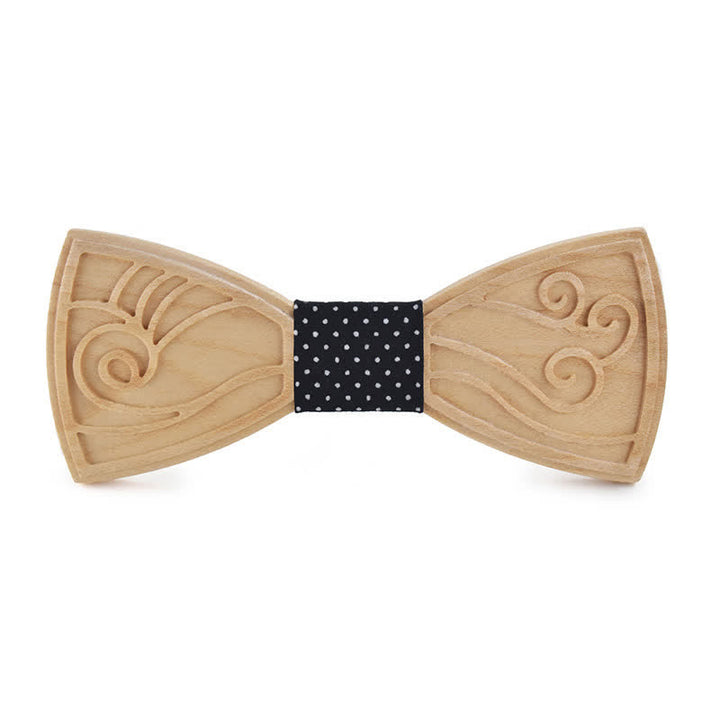 Papillon in legno con incisione musicale da uomo