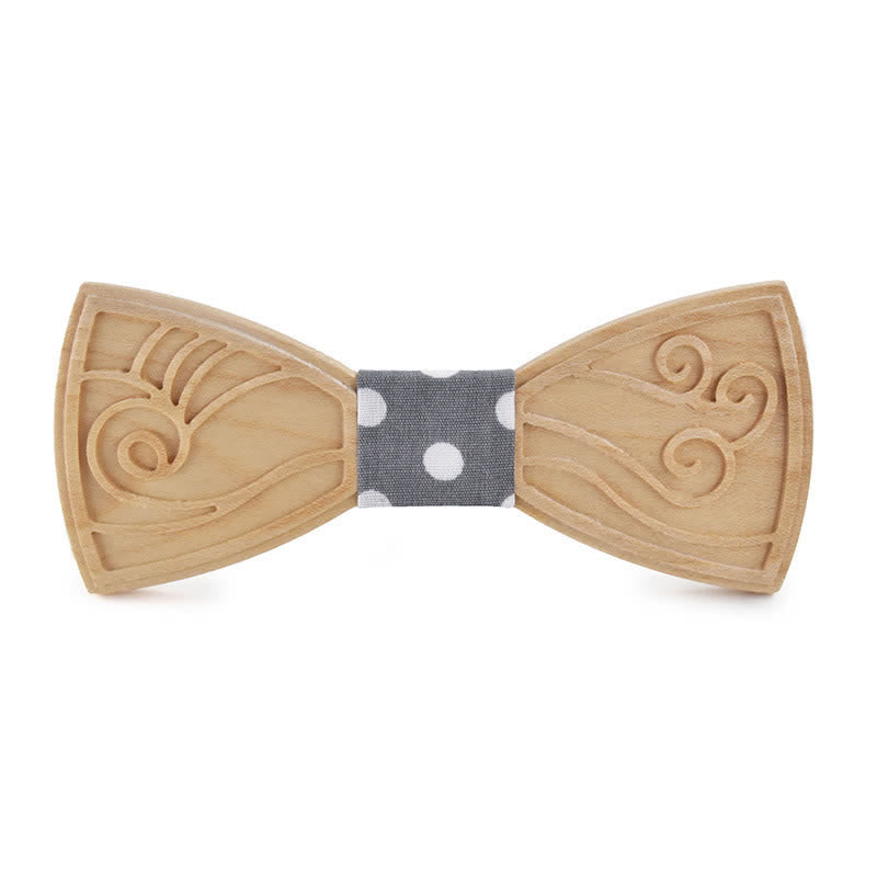 Papillon in legno con incisione musicale da uomo