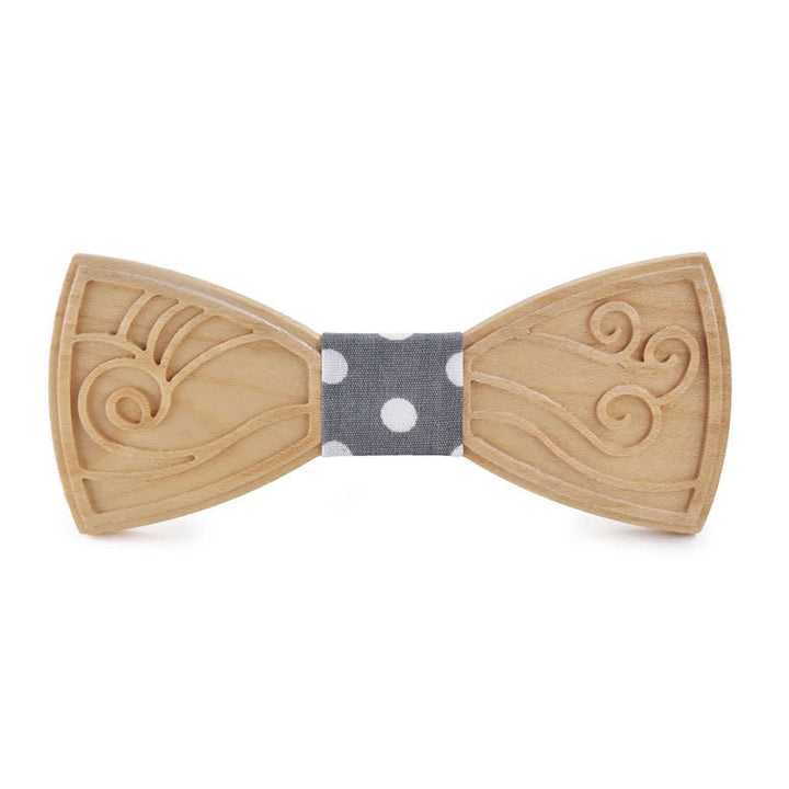 Papillon in legno con incisione musicale da uomo