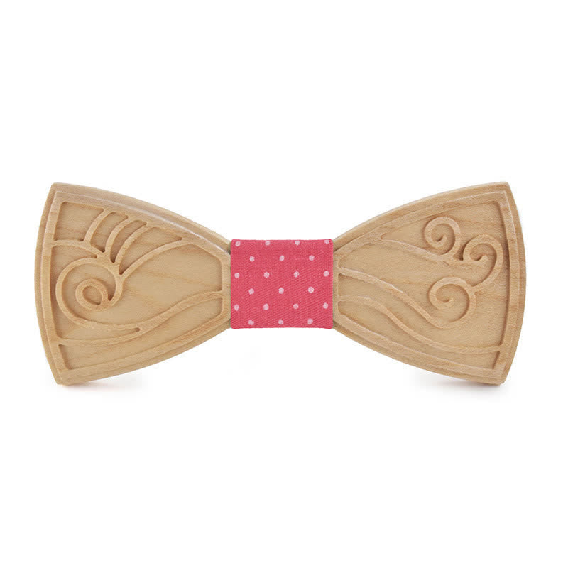 Papillon in legno con incisione musicale da uomo