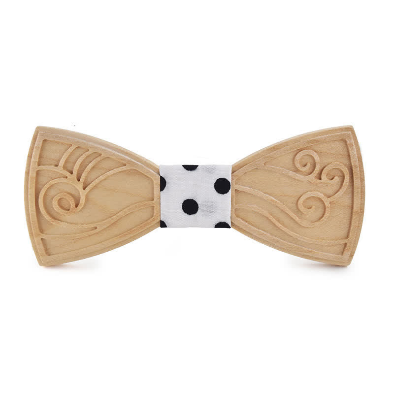 Papillon in legno con incisione musicale da uomo