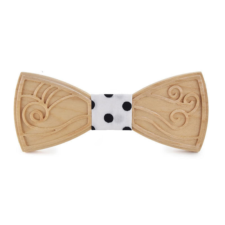 Papillon in legno con incisione musicale da uomo
