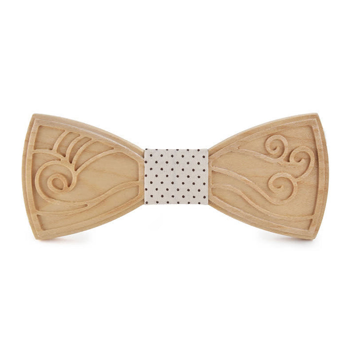 Papillon in legno con incisione musicale da uomo