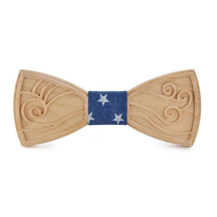 Papillon in legno con incisione musicale da uomo