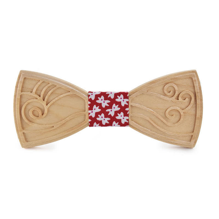 Papillon in legno con incisione musicale da uomo