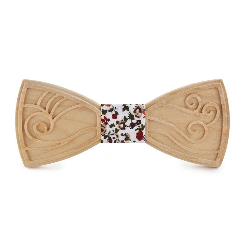 Papillon in legno con incisione musicale da uomo