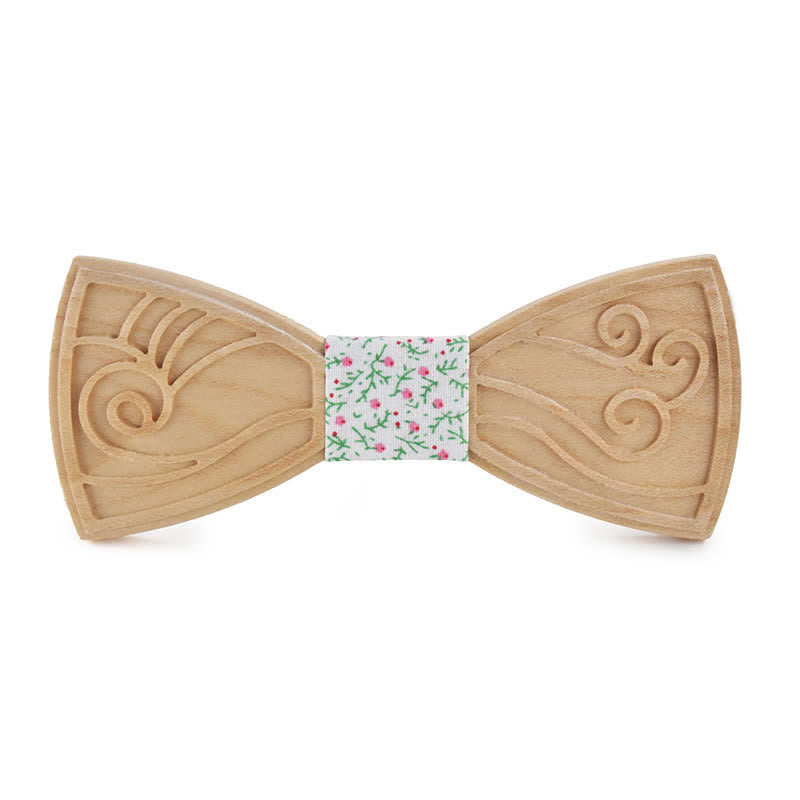 Papillon in legno con incisione musicale da uomo