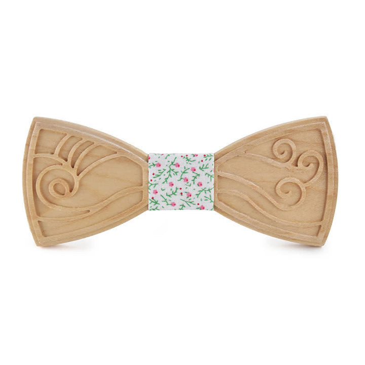 Papillon in legno con incisione musicale da uomo