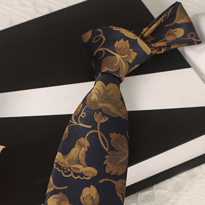 Cravatta da uomo blu navy "Morning Glories"