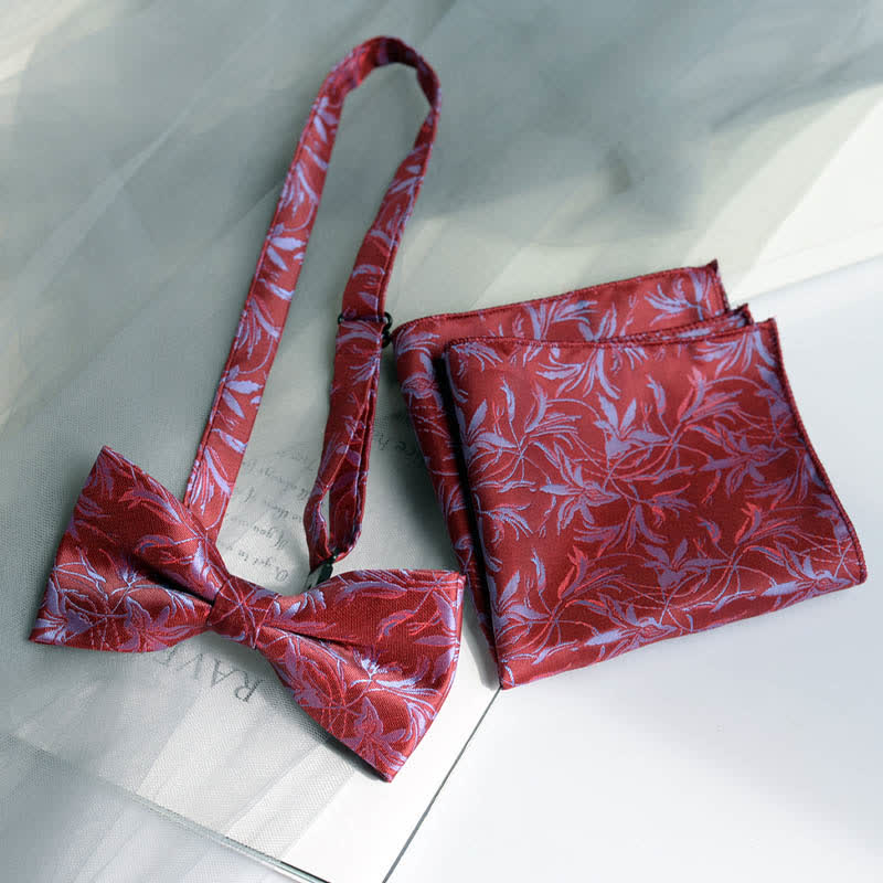 5 pezzi papillon da uomo con motivo a orchidee, confezione regalo