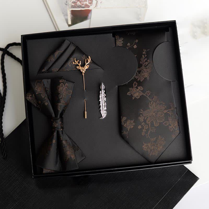 5 pezzi da uomo modello Iris moda matrimonio papillon scatola regalo