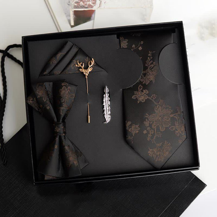 5 pezzi da uomo modello Iris moda matrimonio papillon scatola regalo