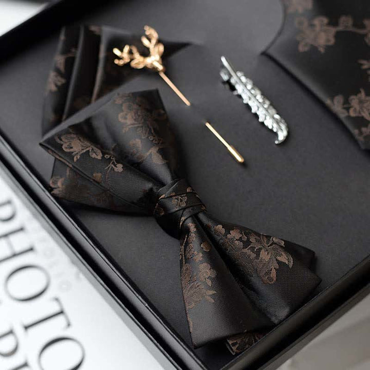 5 pezzi da uomo modello Iris moda matrimonio papillon scatola regalo