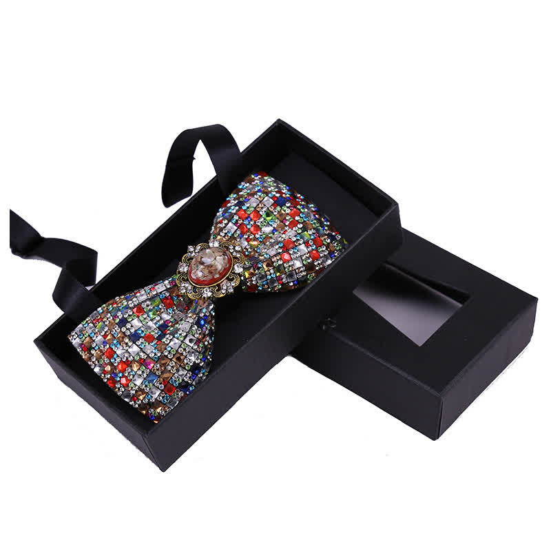 Papillon da uomo con perline luminose e strass in pietra
