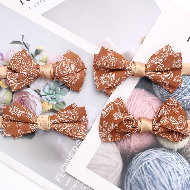 Papillon da uomo con motivo floreale Paisley arancione
