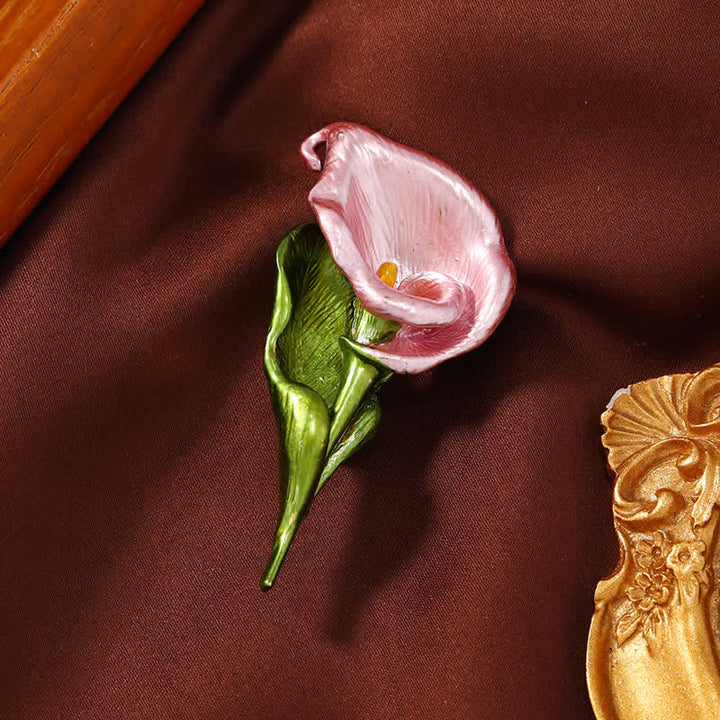 Spilla elegante da donna con fiore di garofano smaltato