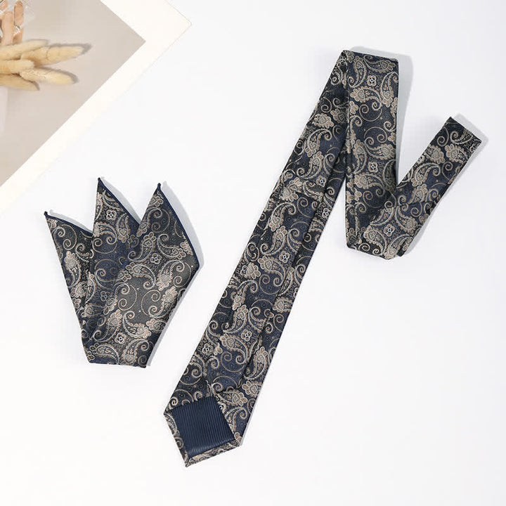 Set di 2 cravatte da taschino con motivo Paisley di lusso da uomo