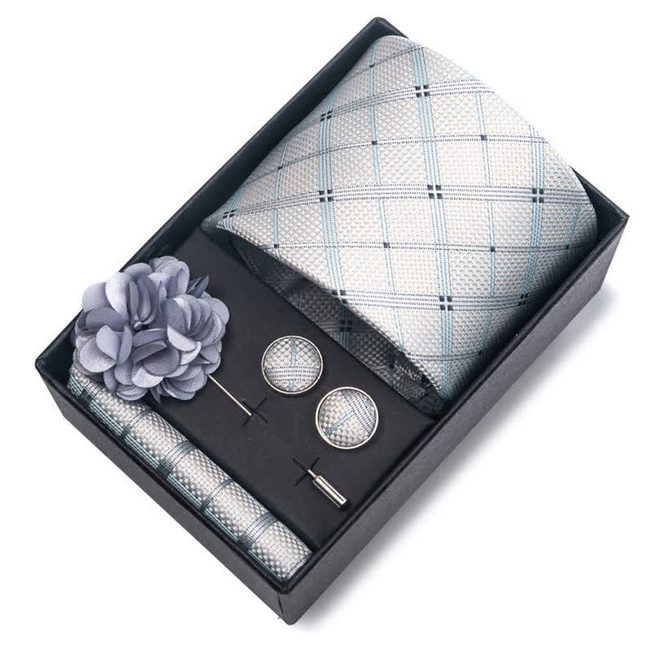 Set di 4 cravatte da uomo della serie Modern Silver Grey