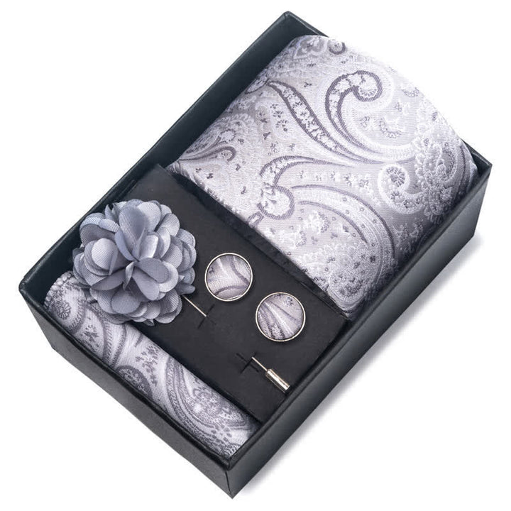 Set di 4 cravatte da uomo della serie Modern Silver Grey