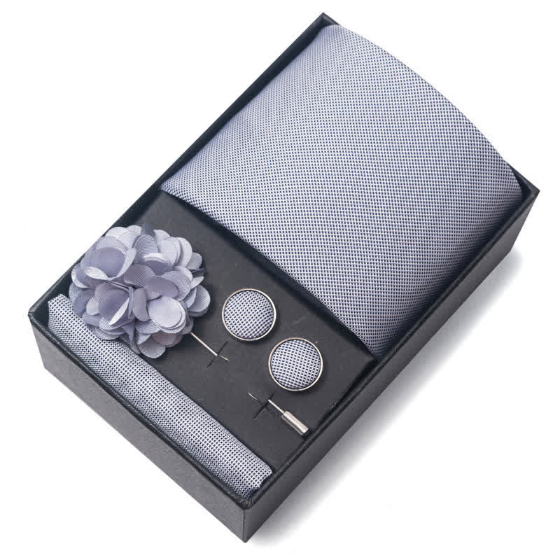 Set di 4 cravatte da uomo della serie Modern Silver Grey
