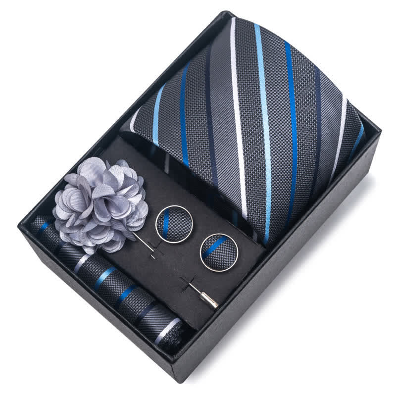 Set di 4 cravatte da uomo della serie Modern Silver Grey