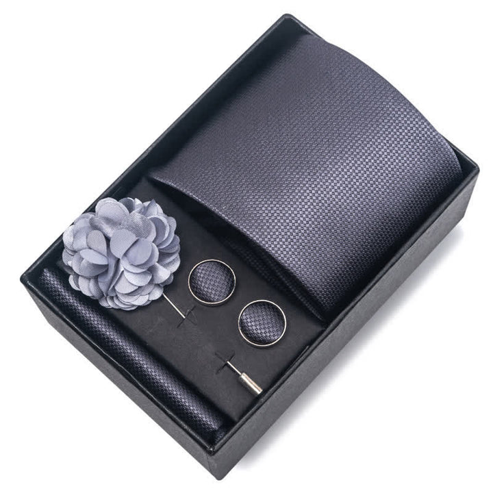 Set di 4 cravatte da uomo della serie Modern Silver Grey
