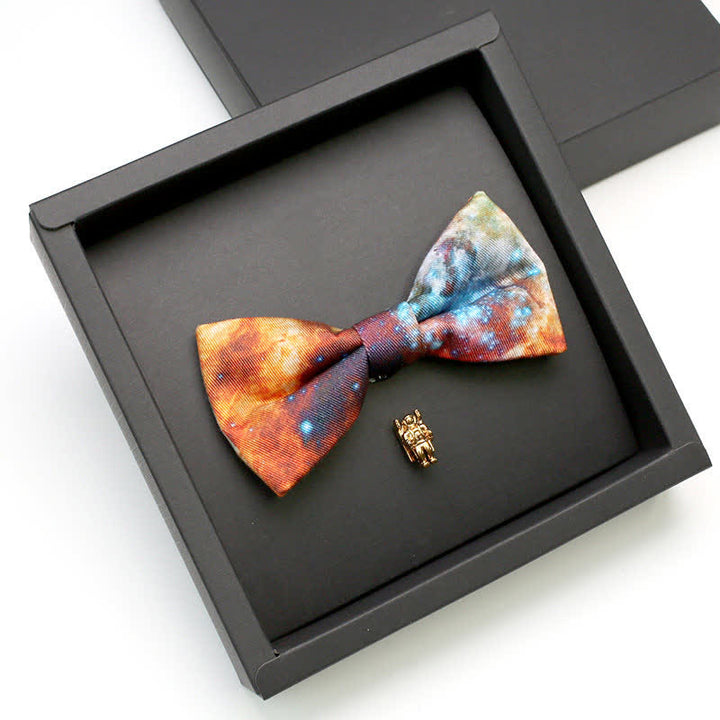 Set di 2 papillon con spilla e stelle astronauta da uomo Galaxy Stary