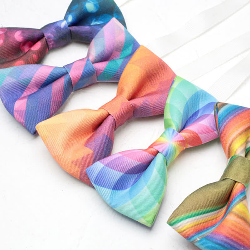 Papillon semplice con motivo arcobaleno colorato sfumato da uomo