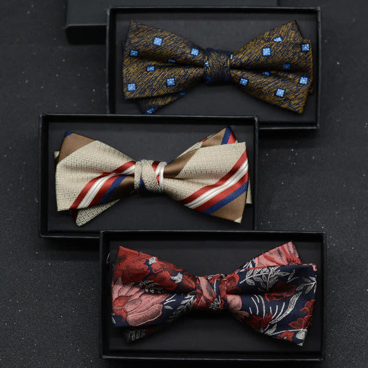 Set di 2 fazzoletti con papillon e motivo floreale elegante da uomo