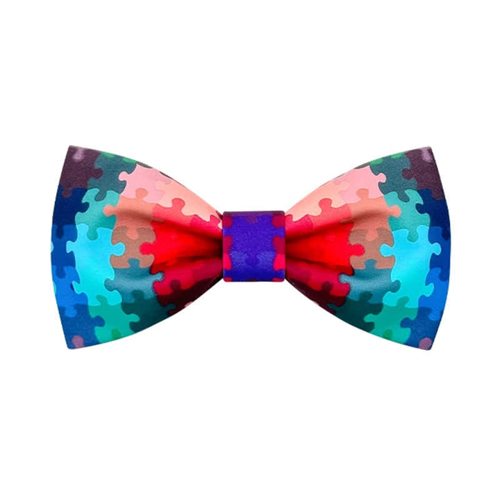 Papillon con stampa puzzle multicolore da uomo
