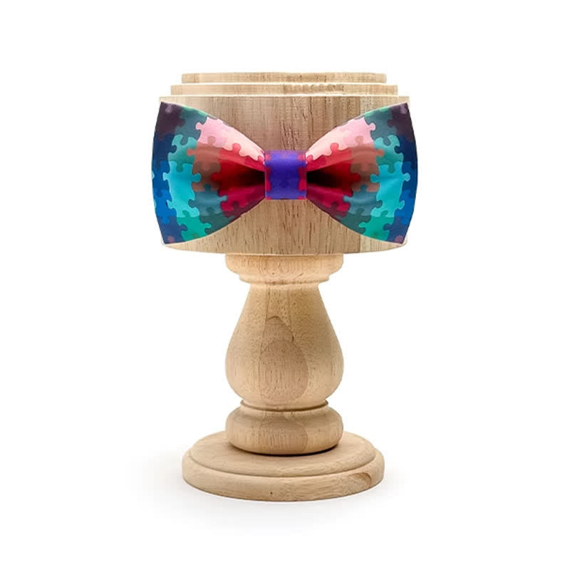 Papillon con stampa puzzle multicolore da uomo