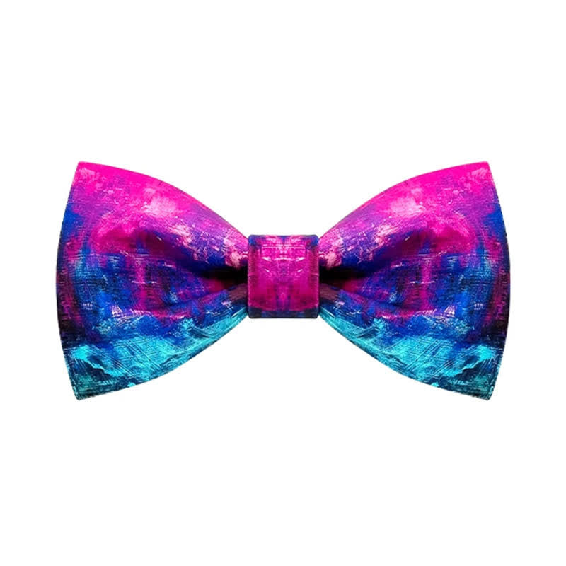 Papillon da uomo con pittura a olio viola e blu fantastico