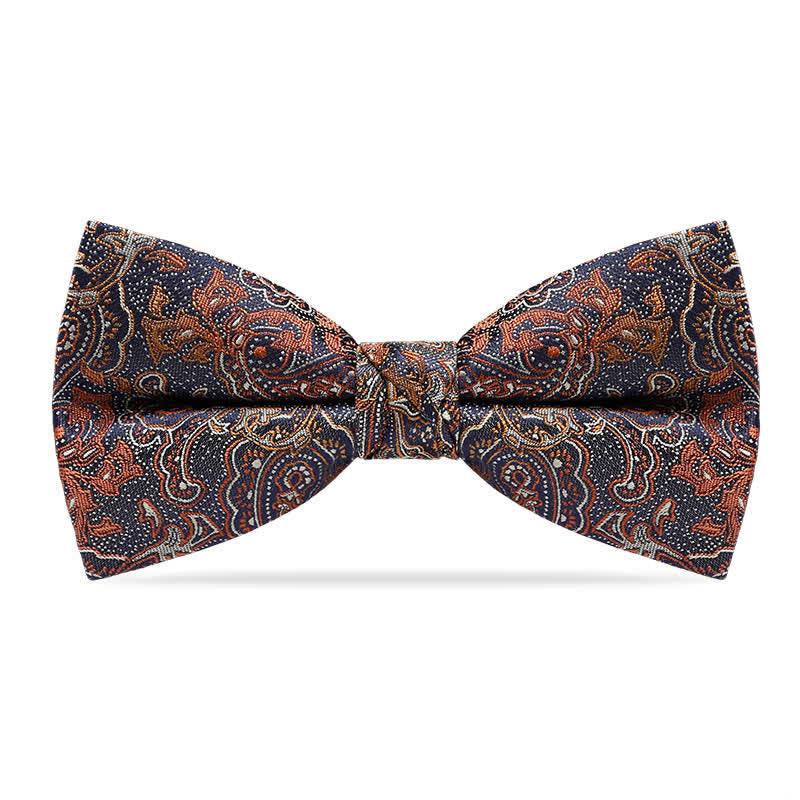 Papillon da uomo con motivo Paisley arancione sfumato di lusso