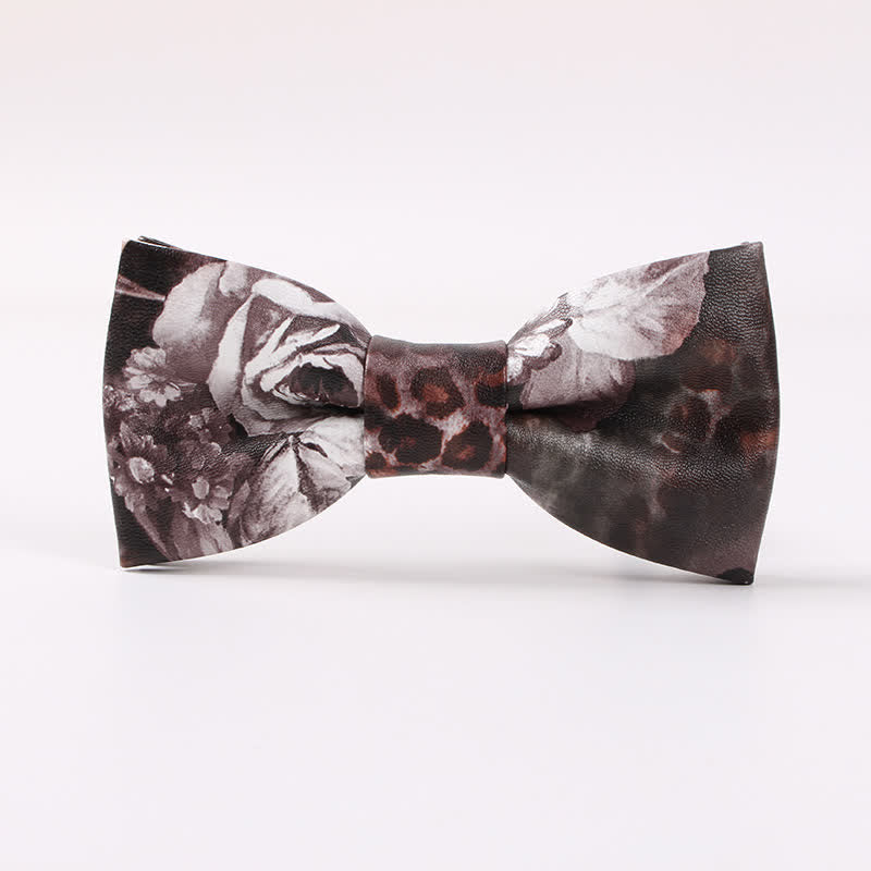 Papillon in pelle floreale elegante da uomo