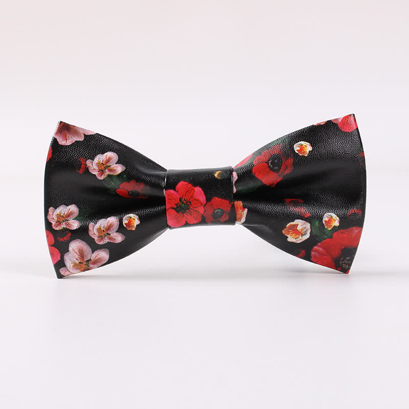 Papillon in pelle floreale elegante da uomo
