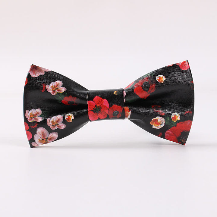 Papillon in pelle floreale elegante da uomo