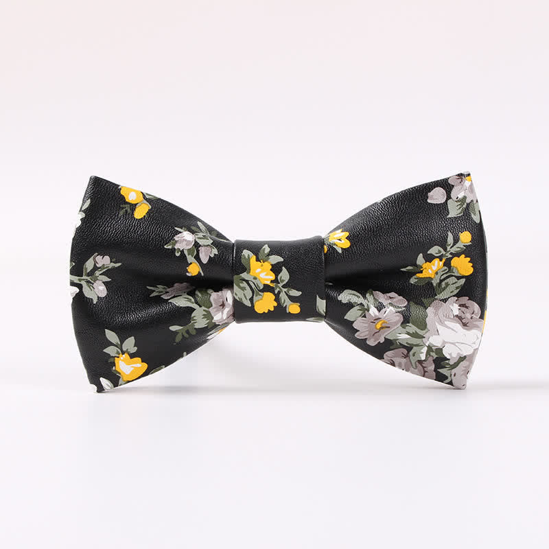 Papillon in pelle floreale elegante da uomo
