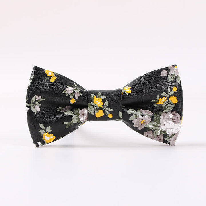 Papillon in pelle floreale elegante da uomo
