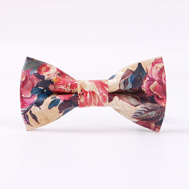 Papillon in pelle floreale elegante da uomo