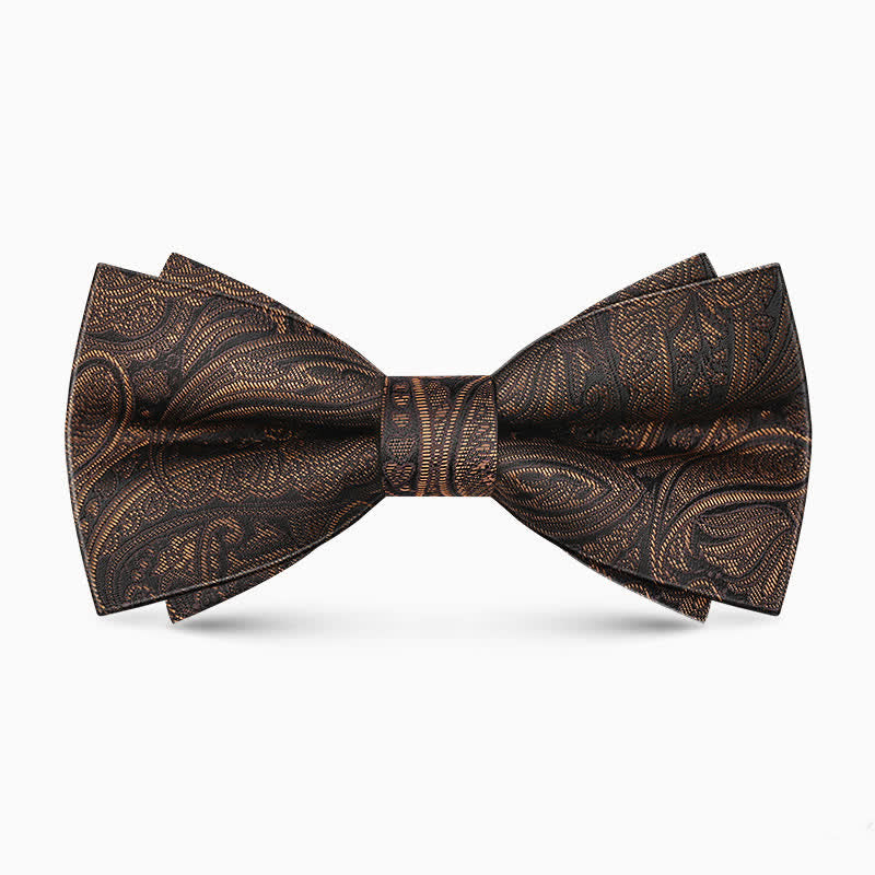 Papillon formale da uomo Paisley nero e bronzo