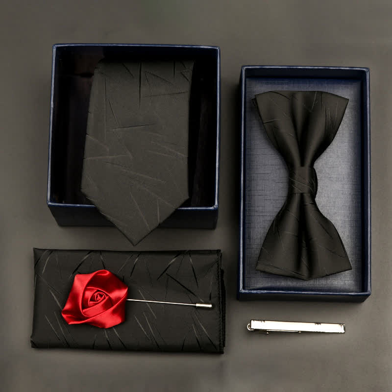 Set di 5 cravatte e papillon formali da uomo