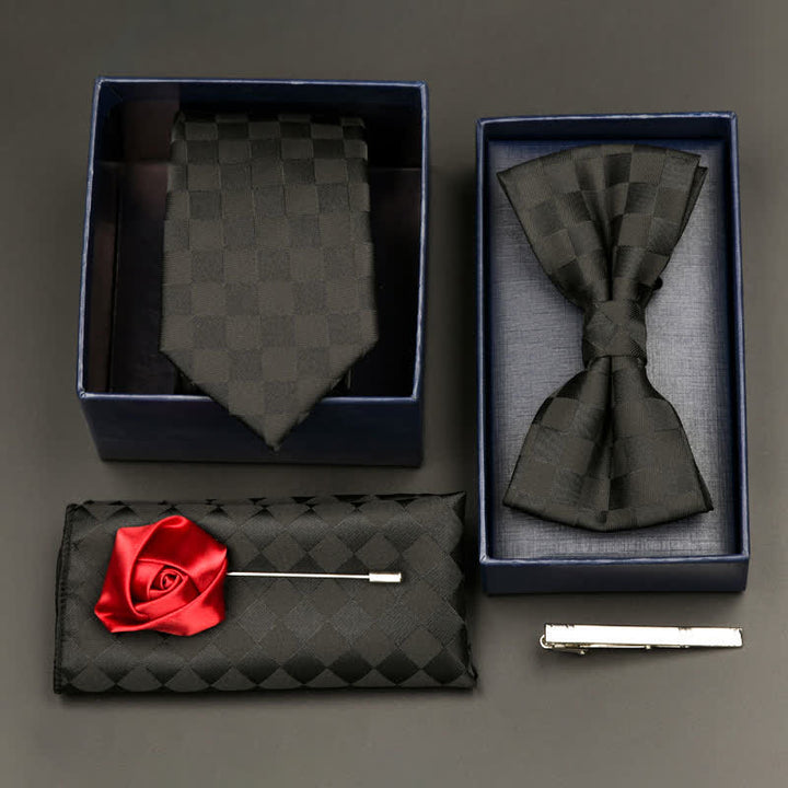Set di 5 cravatte e papillon formali da uomo