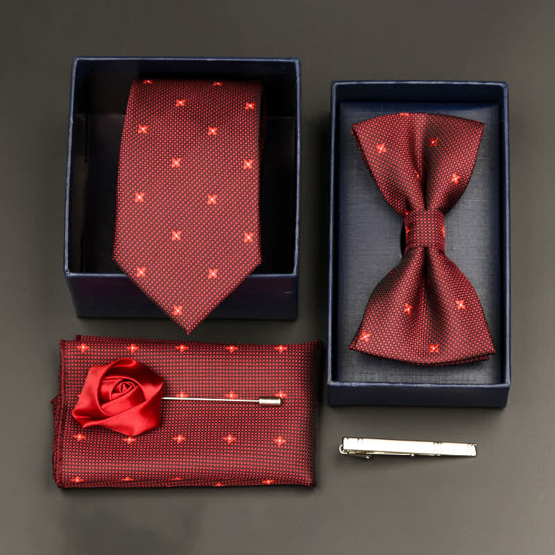 Set di 5 cravatte e papillon formali da uomo
