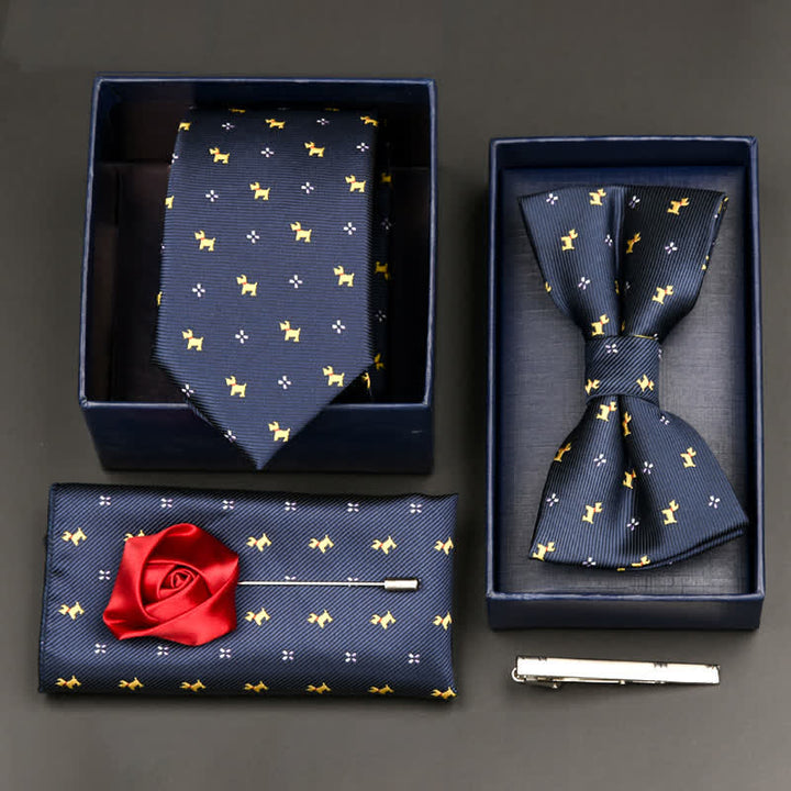 Set di 5 cravatte e papillon formali da uomo