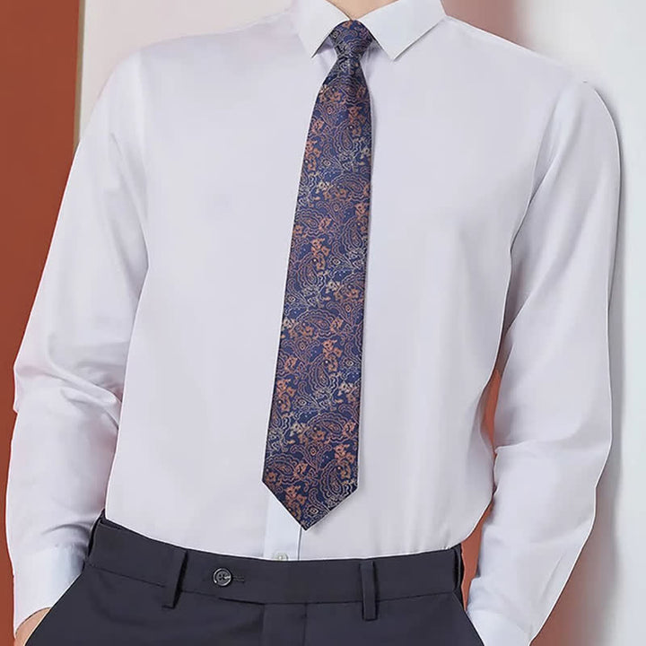 Set di 3 cravatte da uomo con motivo Paisley BowTie serie marrone